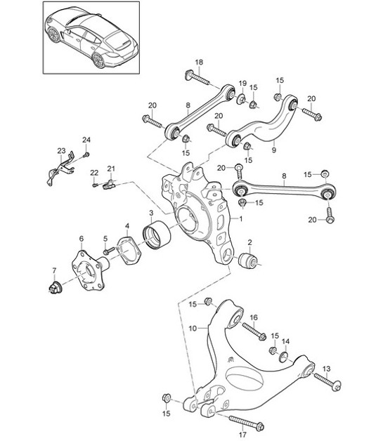 Diagram 501-000 Porsche Cayman GTS 718 2.5L PDK (365 CV) Eje posterior