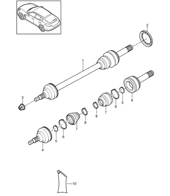 Diagram 501-040 Porsche Macan (95B) MK1 (2014-2018) Rear Axle