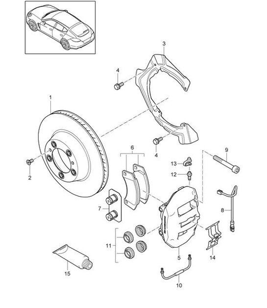 Diagram 603-007 Porsche 997 MKII GT2 RS 2011>> Wielen, Remmen