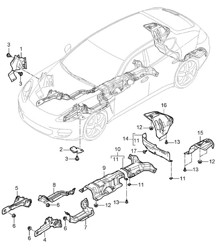 Voeringen / hittebescherming / bodemplaat Panamera 970 (G1) 2010-16 Voeringen / hittebescherming / bodemplaat Panamera 970 (G1) 2010-16