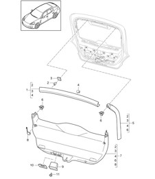 Linings / Rear lid Panamera 970 (G1) 2010-16