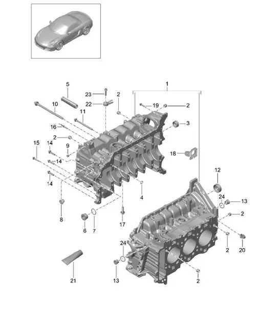 Diagram 101-005 Porsche Cayman 987C/981C (2005-2016) Motor