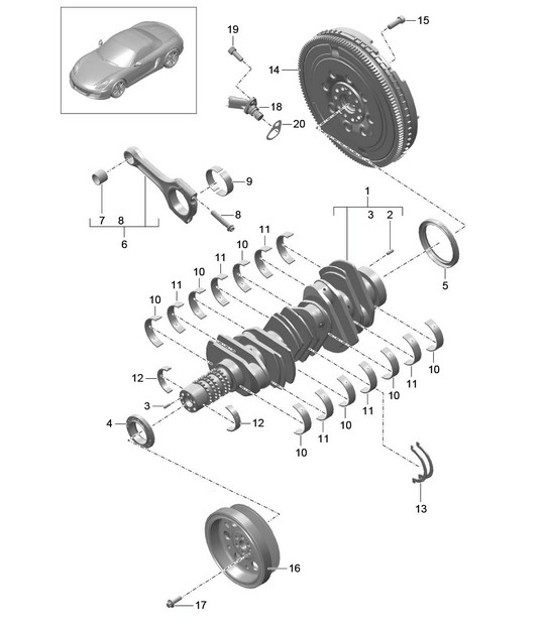 Diagram 102-000 Porsche Cayenne Coupe Turbo S E-Hybrid V8 4.0L 550Hp 