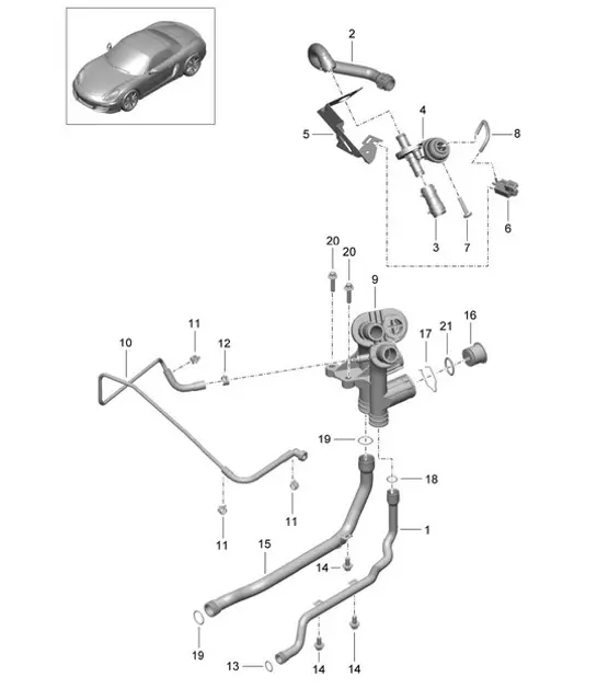 Diagram 105-005 Porsche 996 GT3RS 2003-04 Motor