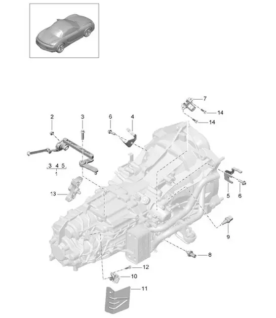 Diagram 302-010 Porsche Boxster 986/987/981 (1997-2016) Übertragung