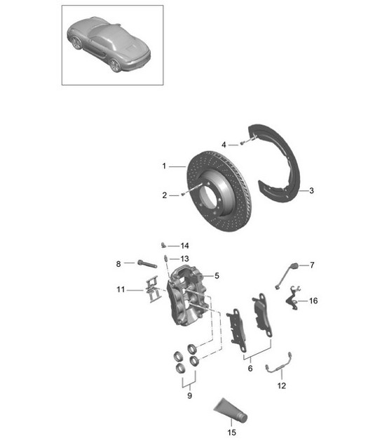 Diagram 603-000 Porsche Boxster 986/987/981 (1997-2016) Wheels, Brakes