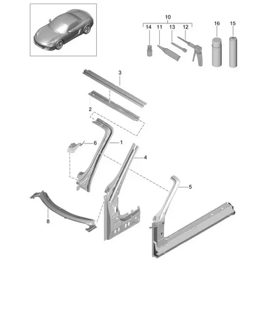 Diagram 801-045 Porsche 996 TURBO 2000-05 Carrocería