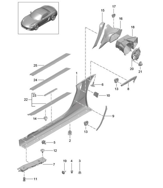 Diagram 801-090 Porsche Cayenne Coupé V6 3.0L Essence 340 ch 