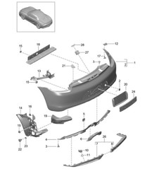 Paraurti posteriore (PR:-011,-XAT) 981 Boxster / Boxster S 2012-16