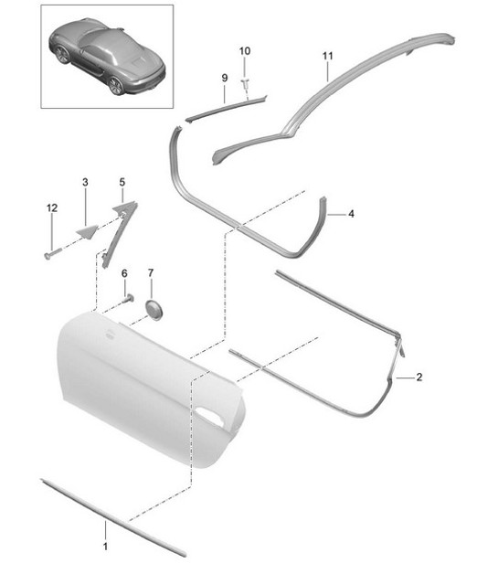Diagram 804-010 Porsche 997 Carrera 4S 3.8L 2005>> Carrosserie