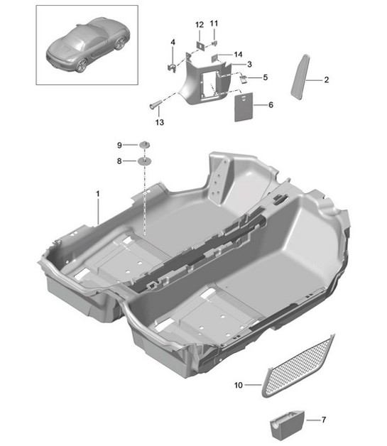 Diagram 807-010 Porsche 991 Turbo Cabriolet 3.8L (540 ch) Carrosserie