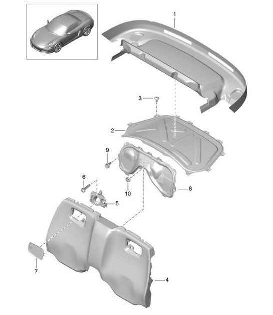 Diagram 807-025 Porsche Boxster 986/987/981 (1997-2016) Body