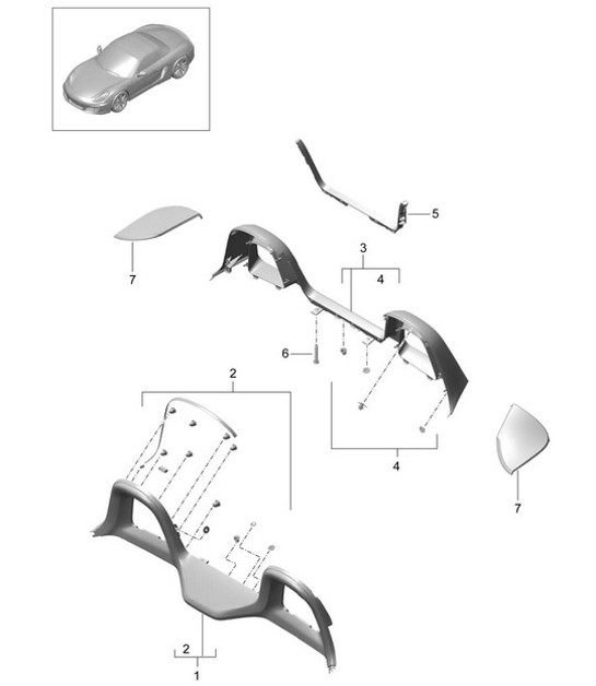 Diagram 807-030 Porsche Boxster 986/987/981 (1997-2016) Body
