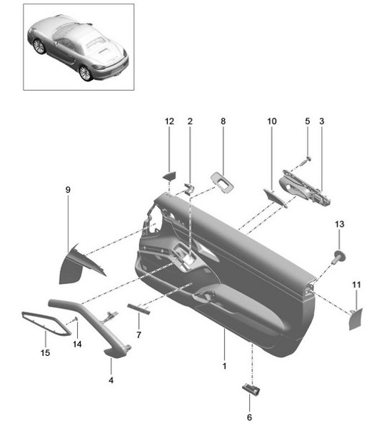 Diagram 808-025 Porsche Boxster 986/987/981 (1997-2016) Body