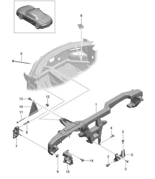 Diagram 809-015 Porsche Boxster 986/987/981 (1997-2016) Body