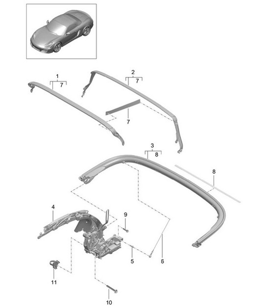 Diagram 811-010 Porsche Cayman 2.7L 987C 2006-08 Body