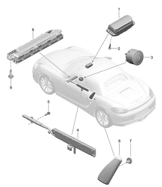 Diagram 812-050 Porsche 991 GT3 RS 4.0L (500 ch) Carrosserie