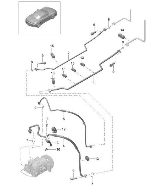 Diagram 813-025 Porsche Boxster 986/987/981 (1997-2016) Carrosserie