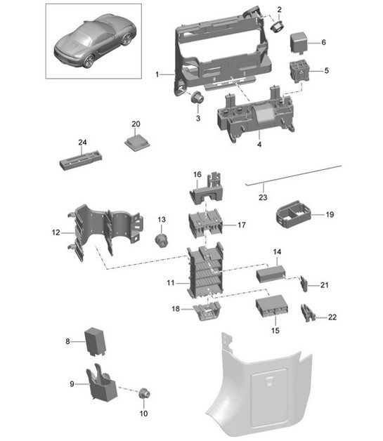 Diagram 902-000 Porsche Cayenne MK2 (957) 2007-2010 Equipo eléctrico