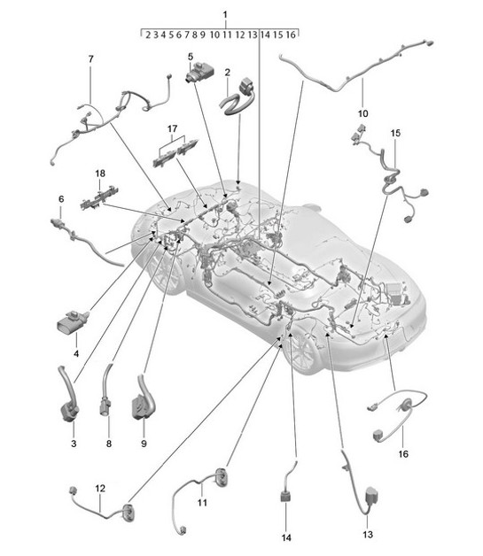 Diagram 902-010 Porsche 996 GT3 MKI 1999-02 Electrical equipment