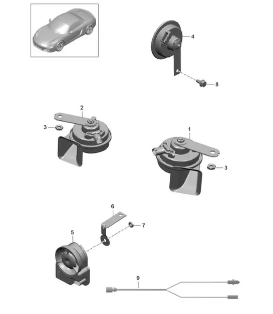 Diagram 903-000 Porsche 997 TURBO 2007>> Elektrische apparatuur