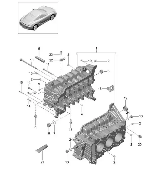 Diagram 101-005 Porsche Cayenne Coupé Turbo V8 4.0L Benzine 550 pk 