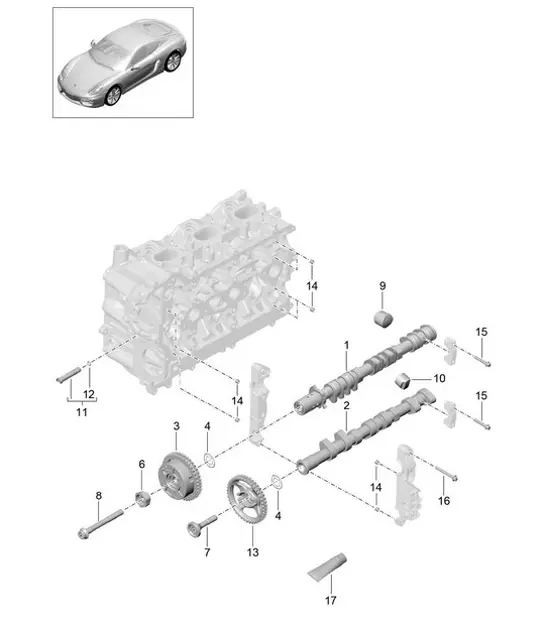 Diagram 103-010 Porsche Cayman 987C/981C (2005-2016) Motor
