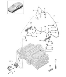 Tubo de recogida de combustible / Bomba de alta presión 981C Cayman / Cayman S 2014-16