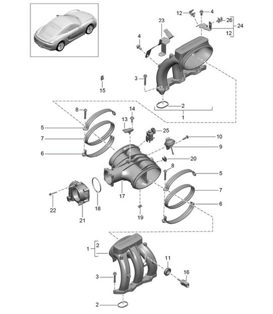 Diagram 107-010 Porsche Cayenne Coupé E-Hybrid V6 3.0L 340 PS 