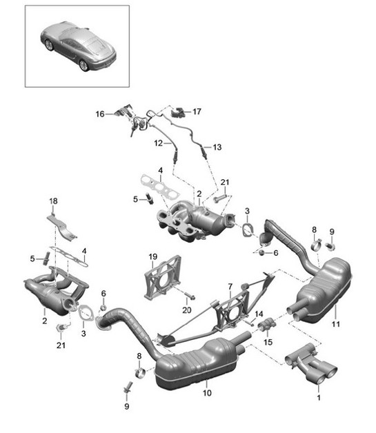 Diagram 202-000 Porsche Cayman GT4 718 4.0L / GT4 RS 718 4.0L 
