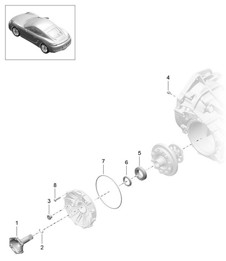 Schaltgetriebe / Einzelteile / Sperrdifferenzial / Antriebsflansch (Modell: G8100,G8120) 981C Cayman / Cayman S 2014-16