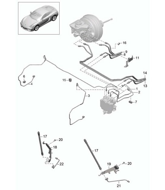 Diagram 604-005 Porsche Cayman 987C/981C (2005-2016) Ruedas, Frenos
