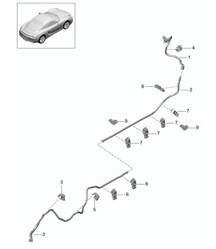 Vacuum line / Brake servo - front center rear - 981C Cayman / Cayman S 2014-16