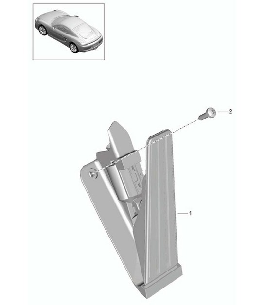Diagram 702-010 Porsche Cayman 718C (982C) 2017>> Hand Lever System, Pedal Cluster 
