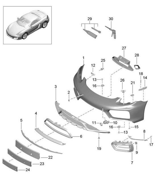 Paraurti anteriore (PR:011, modello speciale GTS) 981C Cayman GTS 2014-16