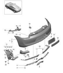 Paraurti posteriore (PR:-XAT,-011) 981C Cayman / Cayman S 2014-16