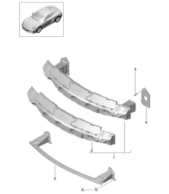 Supporto paraurti - ANTERIORE - 981C Cayman / Cayman S 2014-16