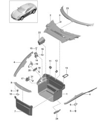 Coffre à bagages - AVANT - 981C Cayman / Cayman S 2014-16