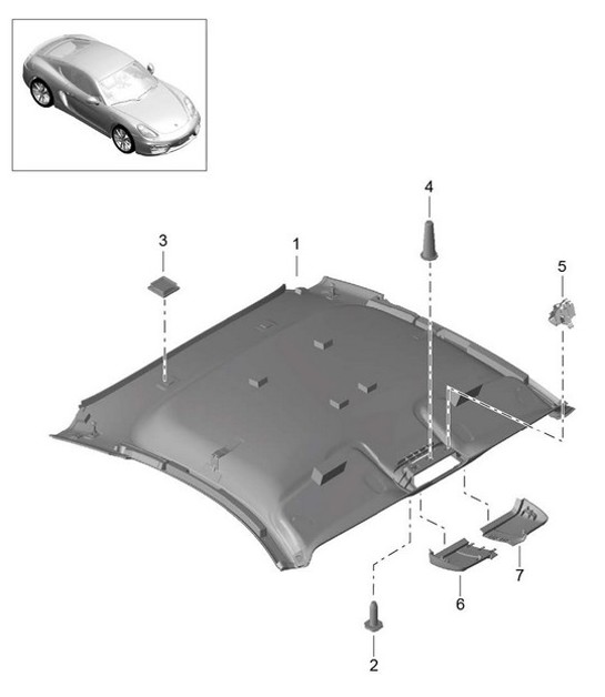 Rivestimento del tetto 981C Cayman / Cayman S 2014-16