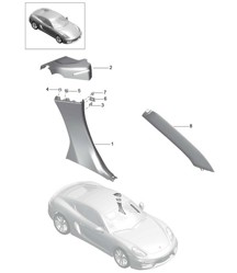 Panel lateral / pilar A / pilar B 981C Cayman 2014-16