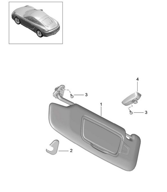 Visiera parasole (PR:XMP, Visiera parasole in pelle) 981C Cayman / Cayman S >> - MJ 2015