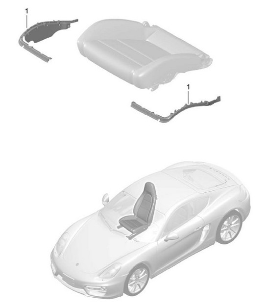Supporto cuscino / Telaio / Superficie sedile / Sedile sportivo Plus / set di riparazione / riconoscimento sedile occupato 981C Cayman / Cayman S 2014-16
