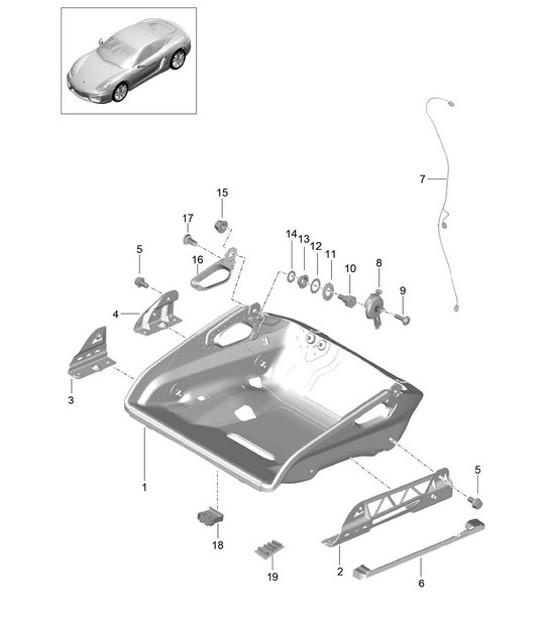 Sedile avvolgente / Pieghevole / Telaio sedile / Accessori 981C Cayman / Cayman S 2014-16