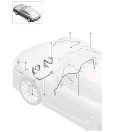 Telares de cableado / Tablero / Embellecedor / Cubierta / Dirección / Eje delantero 981C Cayman / Cayman S 2014-16