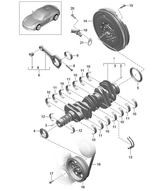 Diagram 102-000 Porsche 992 Carrera 2 Cabriolet 3.0L 