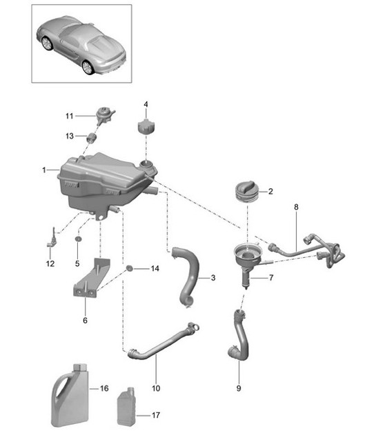 Diagram 105-020 Porsche 991 Turbo S 3.8L (560 ch) Moteur