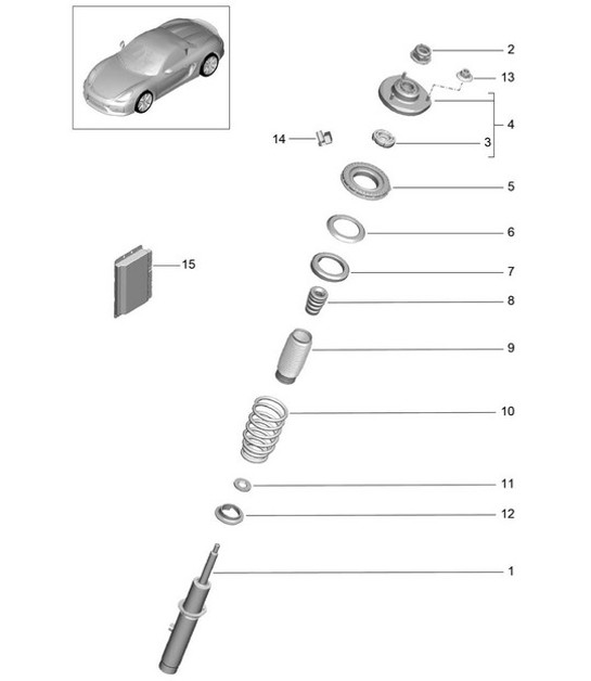 Diagram 402-000 Porsche 968 Sport 3.0L 1994-95 Essieu avant, Direction 