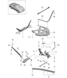 Asse posteriore / Parte laterale / Portapacchi / Guida 981.SP Boxster Spyder 2016 Asse posteriore / Parte laterale / Portapacchi / Guida 981.SP Boxster Spyder 2016
