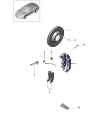Scheibenbremse / Vorderachse 981.SP Boxster Spyder Scheibenbremse / Vorderachse 981.SP Boxster Spyder