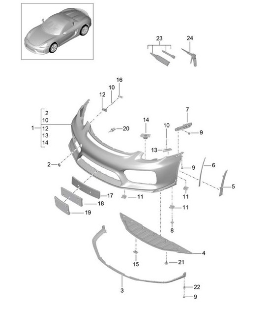Diagram 802-000 Porsche Cayman 2.7L 987C 2006-08 Carrosserie
